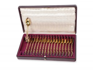 Demitasse spoon with crown and monogram, 18 pieces