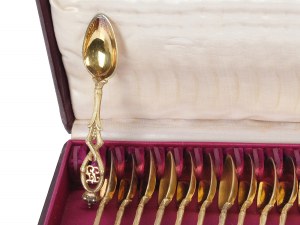 Demitasse spoon with crown and monogram, 18 pieces