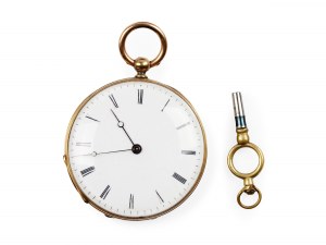 Montre de poche avec clé, Marquée en or