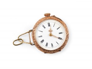 Ladies' pocket watch with pendant, 14kt rose gold marked