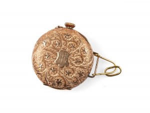 Ladies' pocket watch with pendant, 14kt rose gold marked