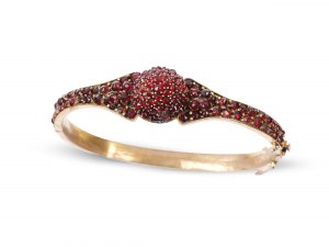 Bracelets, Laiton doré avec grenats