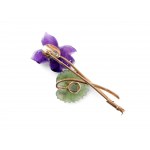 Brooch in the shape of a flower, 14 ct yellow gold marked