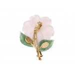 Flower brooch cherry blossom, 18kt yellow gold marked