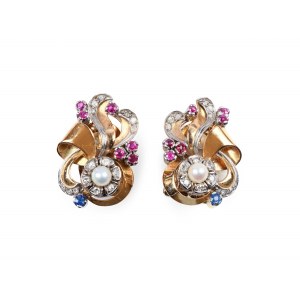 Pair of stud earrings, 1950s/60s