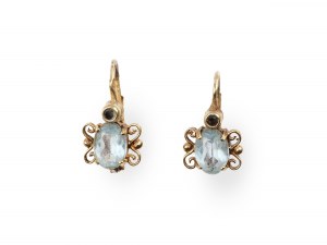 Pair of earrings, 14 ct yellow gold marked