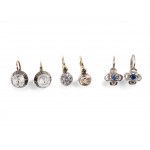Mixed lot: 3 pairs of earrings, white & yellow gold