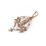 Art Nouveau pendant, Rose gold with diamonds & pearls