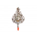 Renaissance-style pendant, Silver with emeralds