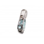 Pendant with aquamarine, 14kt white gold marked