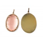 Pair of medallions with Madonnas, enamel painting