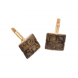 Pair of cufflinks, With Russian double-headed eagle