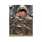 Russian icon with Siberoklad, Mother of God