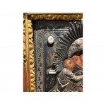 Russian icon with Siberoklad, Mother of God