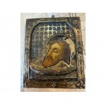 Icon with oklad, Head of St. John