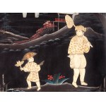 Pair of wooden panels, China