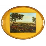 Manufactory unrecognized, Gdansk?, 2-3 quarters of 19th century, Tray with view of Cistercian monastery in Oliwa, ca. 1850