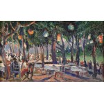 Sigmund Balk (1873-1941), Evening at a cafe with lanterns
