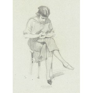 Stanislaw Sawiczewski (1866-1943), Sitting woman, circa 1900.