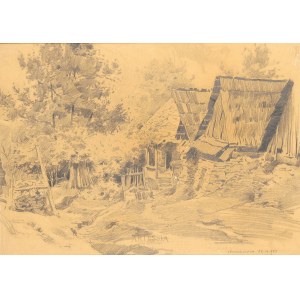 Stanisław Sawiczewski (1866-1943), Chaty w Moszczenicy, 1923