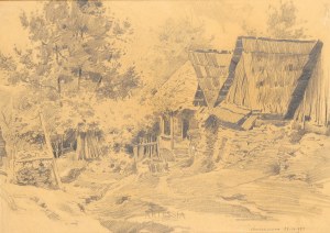 Stanisław Sawiczewski (1866-1943), Chaty w Moszczenicy, 1923