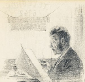 Stanisław Sawiczewski (1866-1943), Czytający gazetę, 1896