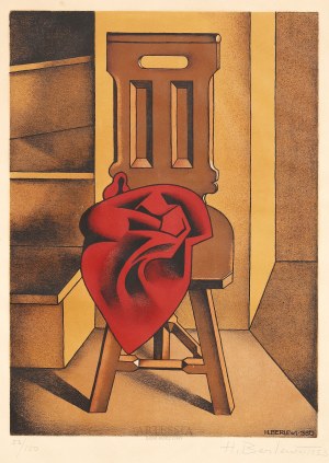 Henryk Berlewi (1894-1967), Chaise avec draperie rouge, 1950/53