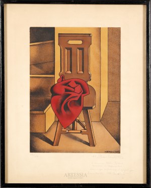 Henryk Berlewi (1894-1967), Chaise avec draperie rouge, 1950/53