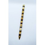 Artistic multicolored pen made of natural amber
