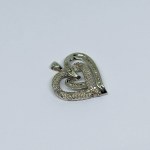 Stříbrný přívěsek srdce s diamanty o váze přibližně 0,50 Ct
