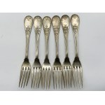 Set of 6 silver-plated Fraget forks