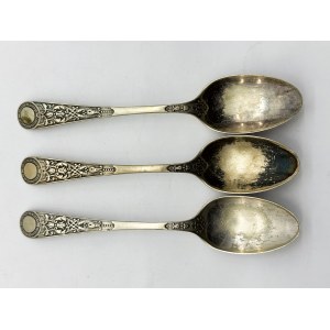 3 silver-plated English spoons