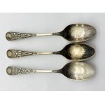 3 silver-plated English spoons