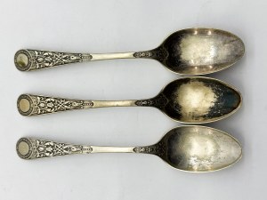 3 silver-plated English spoons
