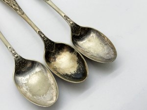 3 silver-plated English spoons