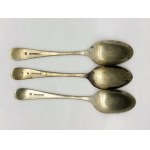 3 silver-plated English spoons