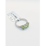 Ring with 3 septenes 2.20 ct, 2 white zircon 0.13 ct, 925 silver, RocksTV certificate