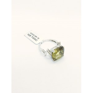 Prsten s olivovým křemenem, 15,17 ct, stříbro 925, certifikát RocksTV