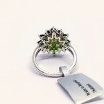 Silver ring with natural Russian diopsides