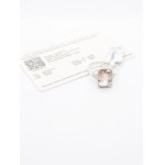 Pierścionek z dymnym kwarcem 7.22 ct, białe topazy 0.25 ct , srebro 925, certyfikat Gemporia