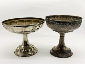Two large silver-plated platters
