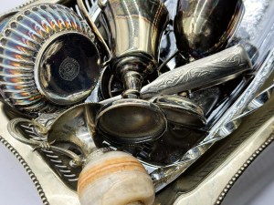Mix of silver-plated and chrome-plated items