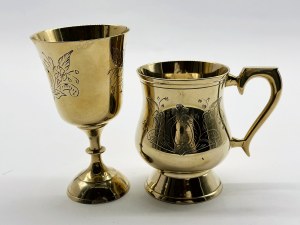 Silver-plated mug and cup in one style