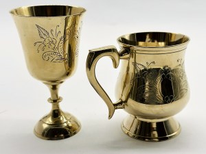 Silver-plated mug and cup in one style