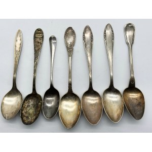 Mix of 7 silver-plated spoons
