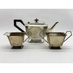 Silver-plated tea set, early Art Deco, early 20th century