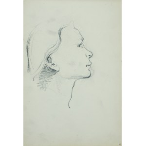 Włodzimierz Tetmajer (1861 - 1923), Szkic głowy młodej kobiety z prawego profilu, ok. 1900