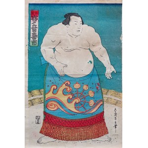 Shunsai Toshimasa (Utagawa) (attivo dal 1866 al 1913), lottatore di sumo, Giappone, 1880 circa - 1890 circa.