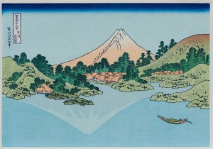 Katsushika Hokusai (1760-1849), Mount Fuji reflecting in Lake Kawaguchi (seen from Misaka Pass in Kai Province, from the series: 36 Views of Mount Fuji, published by the National Museum of Tokyo, Tokyo/Japan, Heisei period, after 1989.