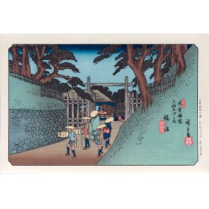 Utagawa Hiroshige (1797 - 1858), Fukushima, z serii: Sześćdziesiąt dziewięć stacji Kiso Kaido, wyd. Nihon Hanga Kenkyujo, Japonia, okres Showa, lata 1960 -1970